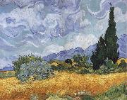 Vincent Van Gogh A Wheatfield,with Cypresses oil painting reproduction